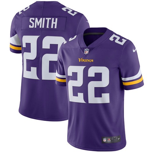 Minnesota Vikings #22 Limited Harrison Smith Purple Nike NFL Home Men Jersey Vapor Untouchable->minnesota vikings->NFL Jersey